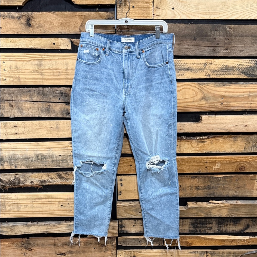 Madewell The High-Rise Slim Boyjean in Prentice Wash: Ripped Edition‎ Size 29
